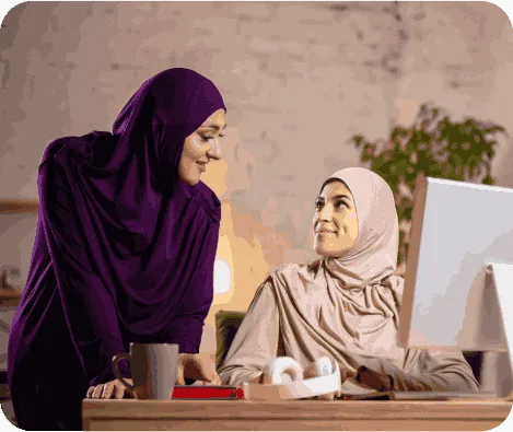 Customer and representative discussing PRO services in Dubai