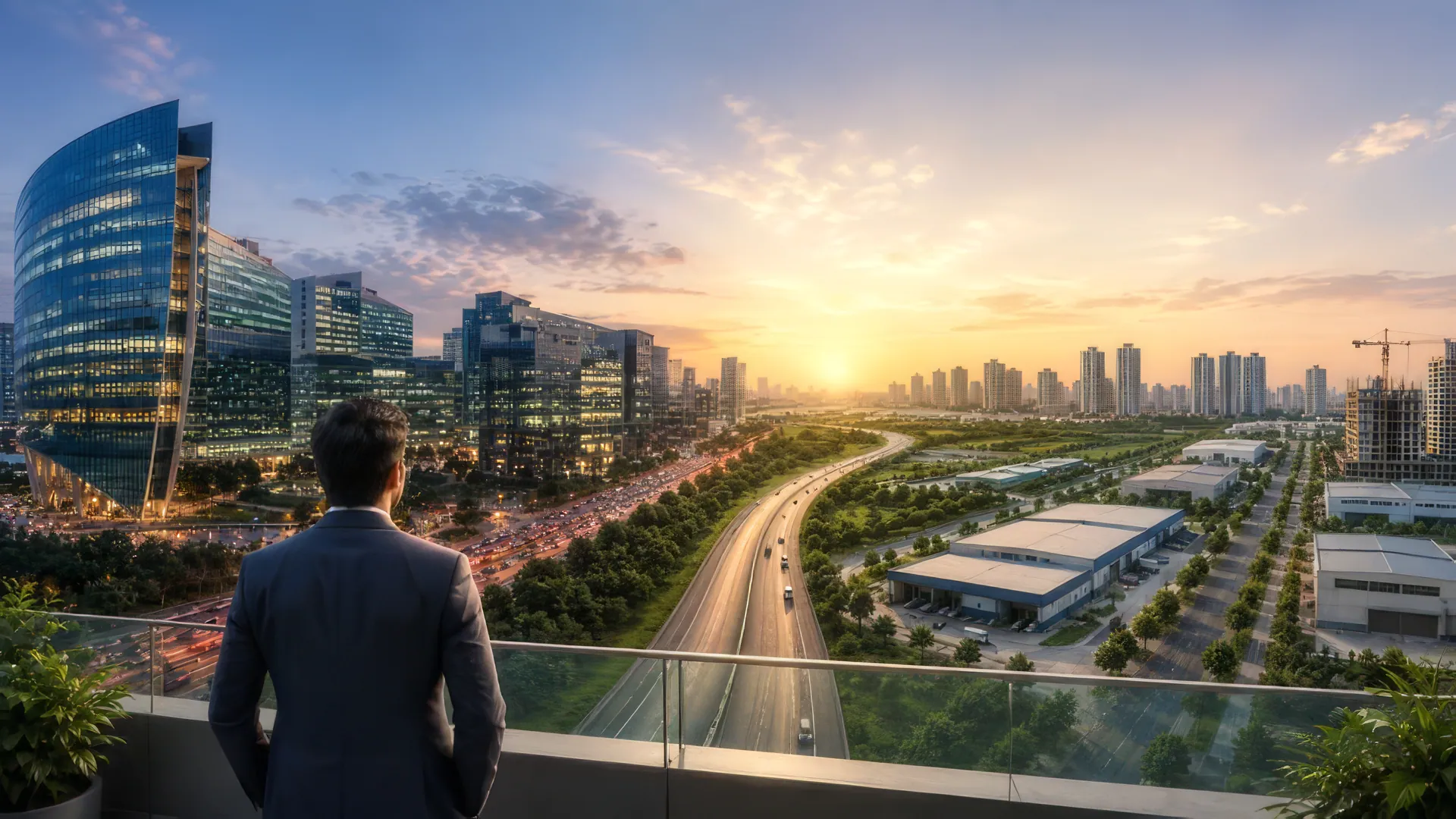 Foreign investor reviewing business documents