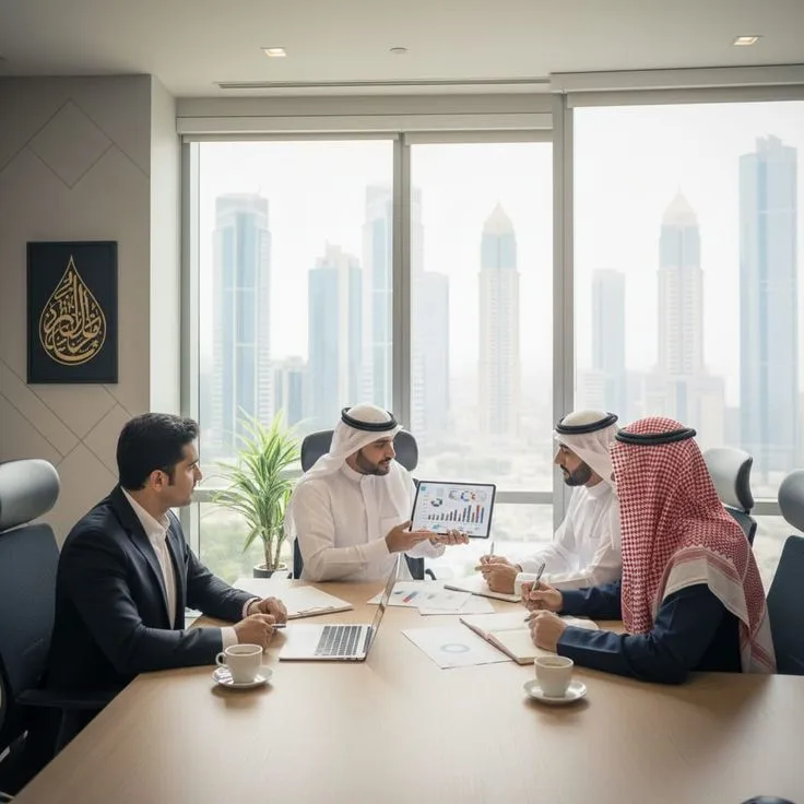 Consultant explaining a non-resident bank account in Dubai