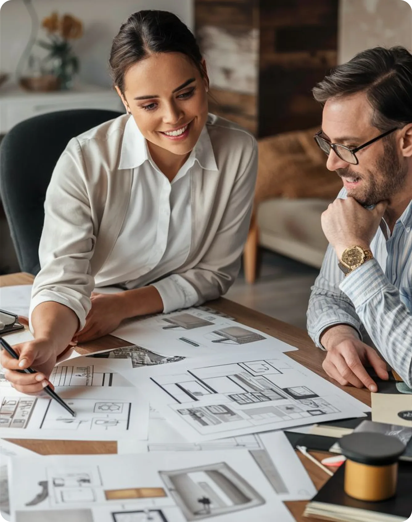 Consultant reviewing offshore bank account eligibility with a client